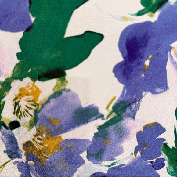 Nina Leonard Purple and Green Floral Blouse - Picture 5 of 7